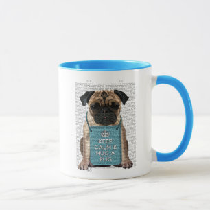 Umarmen eines Mops Tasse
