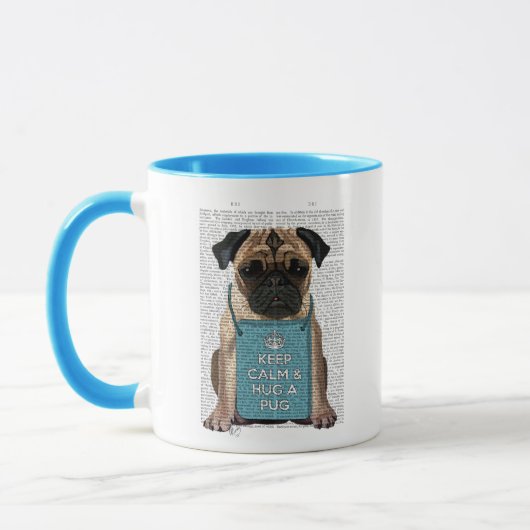 Umarmen eines Mops Tasse (Links)
