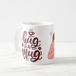 Umarmen in einer Tasse Niedlicher Valentinstag