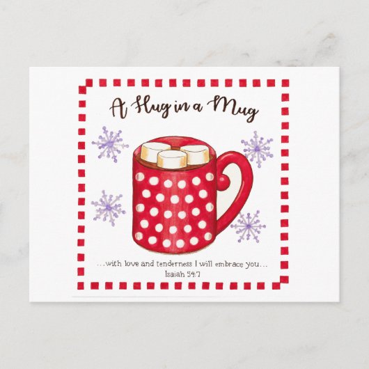 Umarmen in einer Tasse Scripting Inspiration Postkarte (Vorderseite)