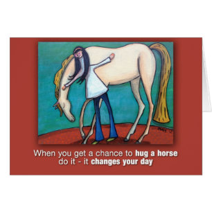 Umarmen Sie ein Pferd