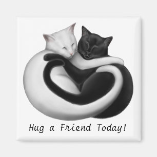 Umarmen Sie einen Freund-Katzen-Magneten Magnet