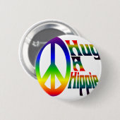 umarmen Sie einen Hippie Button (Vorne & Hinten)