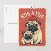 Umarmen Sie einen Mops! Postkarte (Vorne/Hinten)
