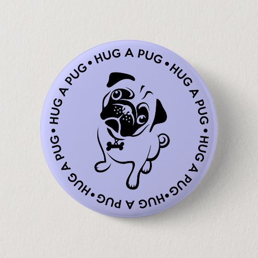 Umarmen Sie einen Mops-runden Knopf Button (Vorderseite)