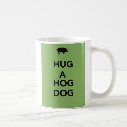 Umarmen Sie einen Schwein-Hund Kaffeetasse (Rechts)