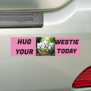 Umarmen Sie heute Ihren Westie Autoaufkleber