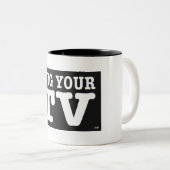 UMARMEN Sie IHR Fernsehen/Tasse Zweifarbige Tasse (VorderseiteRechts)