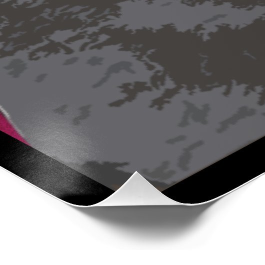 Umarmen Sie Ihre Katze Illustration magenta Poster (Ecke)