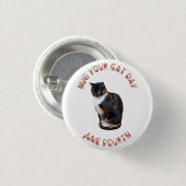Umarmen Sie Ihre Katze Tag 4. Juni Button (Vorne & Hinten)
