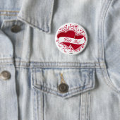 Umarmen Sie mich! Rote Herzen Button (Beispiel)