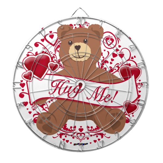 Umarmen Sie mich! Valentinstag Teddybär Dartscheibe (vorne)