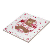 Umarmen Sie mich! Valentinstag Teddybär Fliese (Seite)