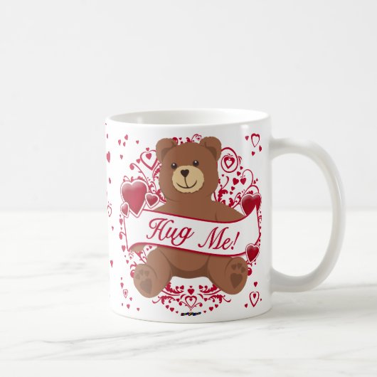 Umarmen Sie mich! Valentinstag Teddybär Kaffeetasse (Rechts)