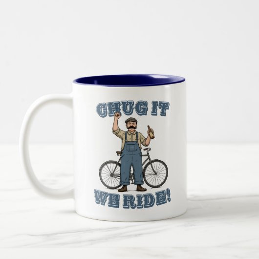 Umarmen wir es mit dem Fahrrad Zweifarbige Tasse (Links)
