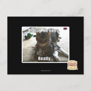 Umarmt. Er mag. Postkarte