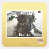 Umarmt. Er mag. Quadratischer Aufkleber (Vorderseite)