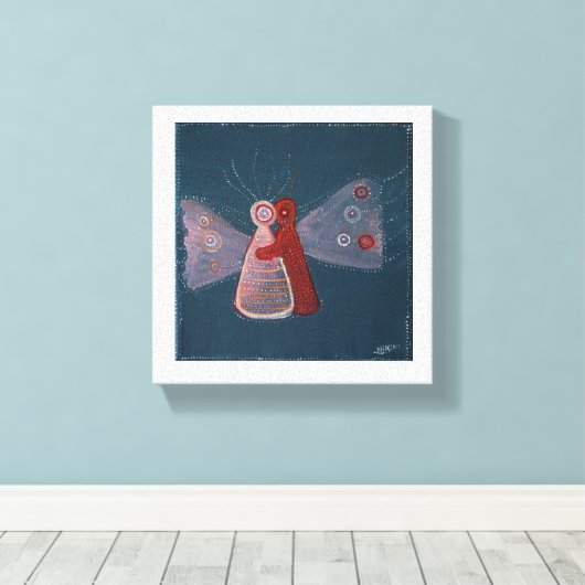 Umarmte abstrakte Malerei Wrapped Canvas Leinwanddruck (Insitu (Holzboden))