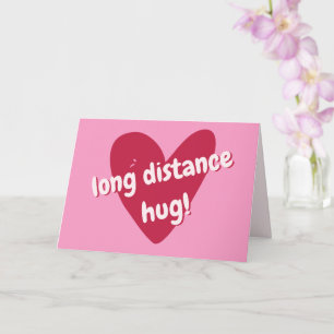 Umarmung auf Distanz! Großes rosa Herz Valentinsta Karte