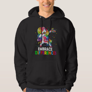 Umarmung der Unterschiede Einhorn Dabbing Puzzle A Hoodie