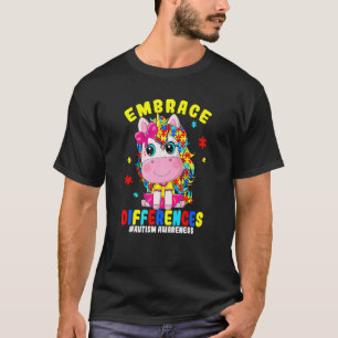 Umarmung der Unterschiede Einhorn Puzzle Teil Auti T-Shirt