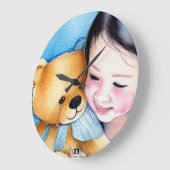 Umarmung eines Bären Große Wanduhr (Winkel)