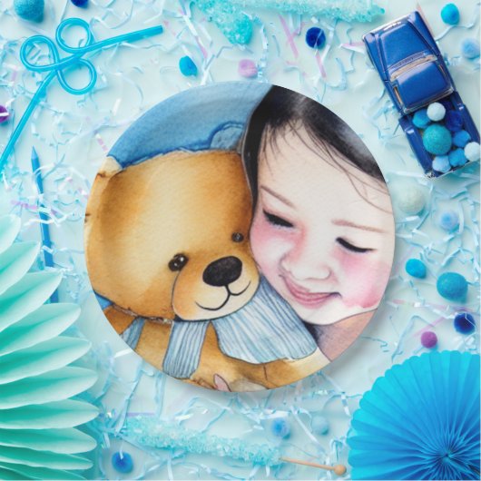 Umarmung eines Bären Pappteller (Party)