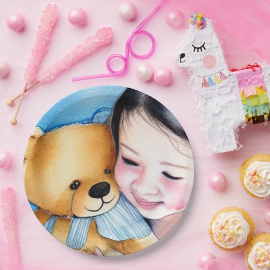 Umarmung eines Bären Pappteller (Party)