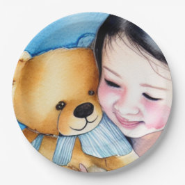 Umarmung eines Bären Pappteller