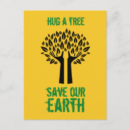 Umarmung eines Baumes Rette unsere Erde Postkarte