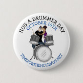 Umarmung eines Drummertages | 10. Oktober Button (Vorderseite)