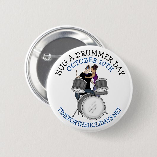 Umarmung eines Drummertages | 10. Oktober Button (Vorne & Hinten)