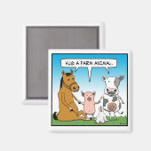 Umarmung eines landwirtschaftlichen Tieres Magnet (Vorderseite/Rückseite)