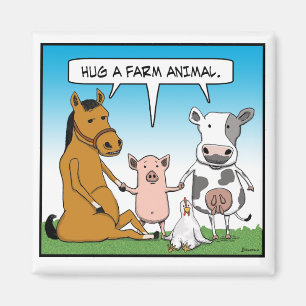 Umarmung eines landwirtschaftlichen Tieres Magnet