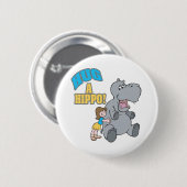 Umarmung eines niedlichen Cartoon Button (Vorne & Hinten)