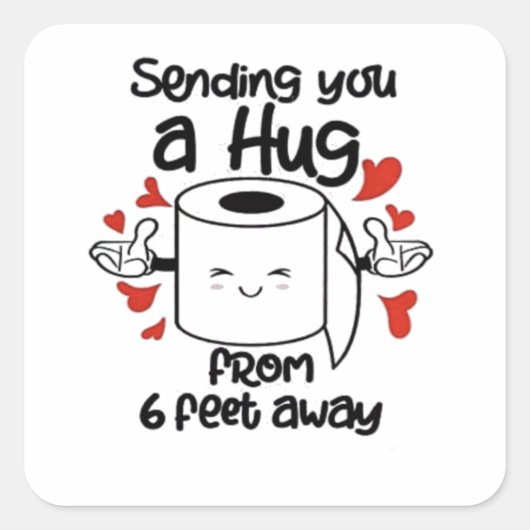Umarmung in 2 Meter Entfernung Quadratischer Aufkleber (Vorderseite)