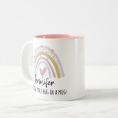 Umarmung in einer Tasse, die an dich denkt Zweifarbige Tasse (Vorderseite Links)