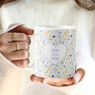 Umarmung in einer Tasse Herz Wildblumen Blumen Kaf
