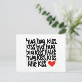 Umarmung. Kiss Kiss Postkarte (Stehend Vorderseite)