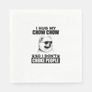 Umarmung meiner Chow Chow, damit ich nicht Leute e Serviette