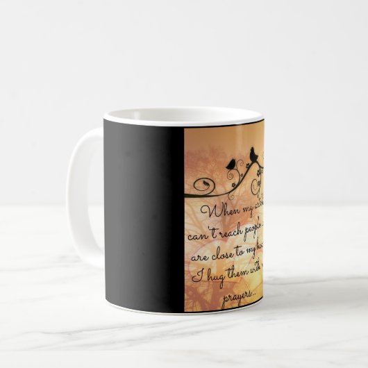 Umarmung mit meiner Gebets-Tasse Kaffeetasse (Vorderseite Links)