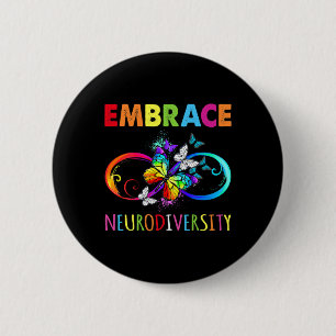 Umarmung Neurodiversitäts-Regenbogen-Unendlichkeit Button