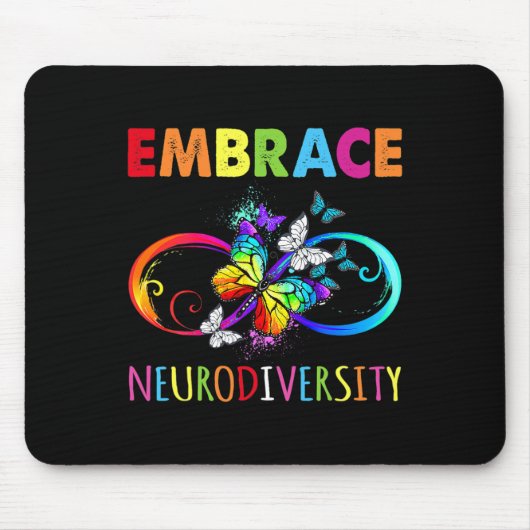 Umarmung Neurodiversitäts-Regenbogen-Unendlichkeit Mousepad (Vorne)