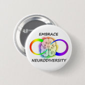 Umarmung Neurodiversity Knopf Button (Vorne & Hinten)