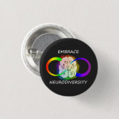 Umarmung Neurodiversity Knopf in der Dunkelheit Button (Vorne & Hinten)