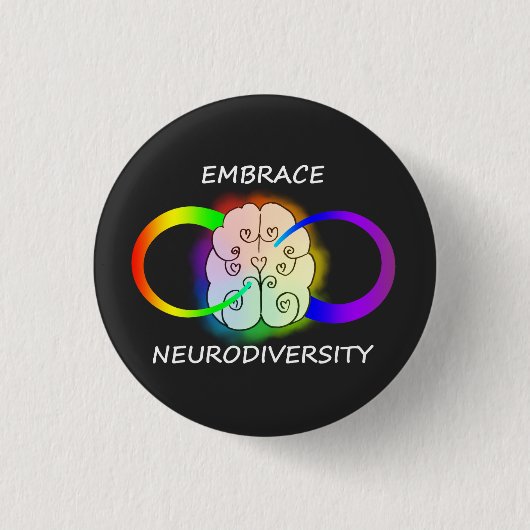 Umarmung Neurodiversity Knopf in der Dunkelheit Button (Vorderseite)