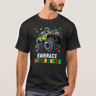 Umarmung Verschiedenheit Rätsel Monster Truck Auti T-Shirt