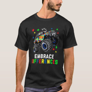 Umarmung Verschiedenheit Rätsel Monster Truck Auti T-Shirt