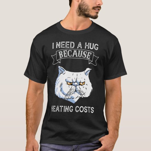 Umarmung von Cat Hug-Heizrechnungen T-Shirt (Vorderseite)