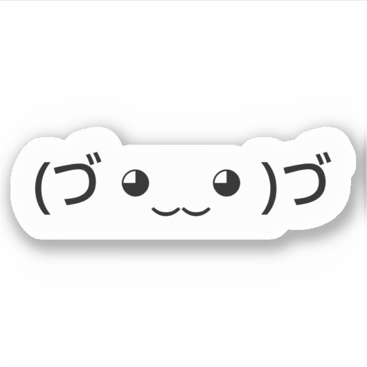 Umarmung von Emoticon (づ ◕ ‿ ◕)づ japanischen Kaomo Aufkleber (Vorderseite)